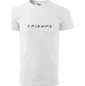 Sablio Tričko s potiskem Seriál přátelé FRIENDS nápis - bílé M