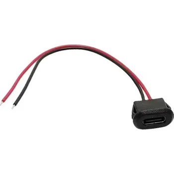 Síťový kabel USB-C zdířka na panel s kabelem 10cm, pouze pro napájení