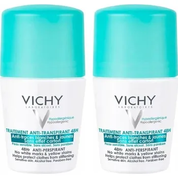 Vichy kuličkový antiperspirant proti skvrnám na oblečení 48 h 50 ml 2xPack