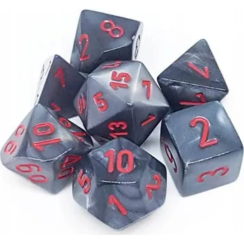 Příslušenství k deskovým hrám Sada 7 RPG kostek Chessex Velvet Černé