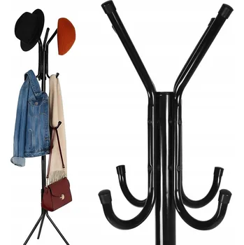 Věšák Stojanový věšák na oblečení do předsíně, loftový styl, černý