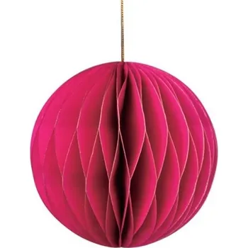 Vánoční dekorace 3D Vánoční ozdoby, Koule, růžová 10cm, 4ks