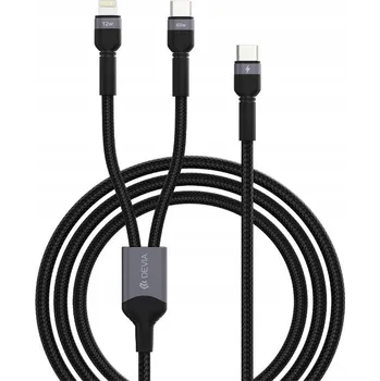 Datový kabel Kabel Devia USB-C na Apple Lightning, 1,2 m, černý