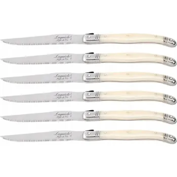 Kuchyňský nůž Nůž Laguiole na steaky z nerezové oceli, 6 kusů v dřevěném bloku #1