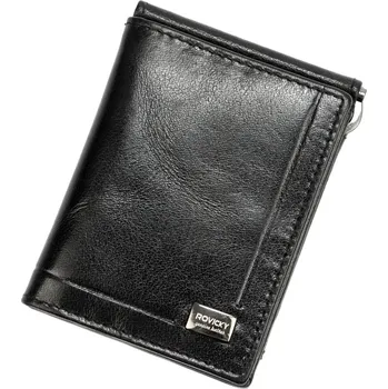 Rovicky pouzdro na bankovky z pravé lícové kůže černé barvy - muž