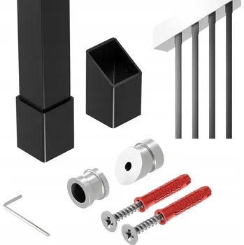 Šikmé zábradlí na schody 32 st. sloupek 25 x 25 mm černý 100 cm Paxo