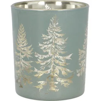 Svícen Dekorativní svícen skleněný, motiv strom 7x7x8,2cm IDDRZEX04215