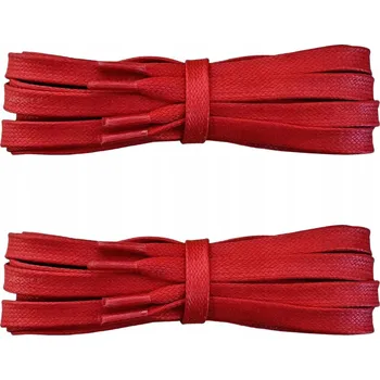 Vrták Voskované ploché tkaničky ČERVENÉ tkaničky do bot 160 cm ŠIROKÉ 5 mm G14-04