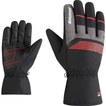 Chránič rukou ZIENER - ZI-GEVIN-Z -RUKAVICE PÁNSKÉ LYŽAŘSKÉ RUKAVICE ČERNO-ČERVENÉ 111001-1288811