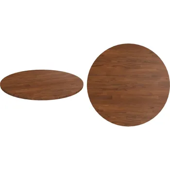 Konferenční stolek Masivní dub, Kulatý deska stolu, Ø60x1, tmavě hnědá, 5 cm