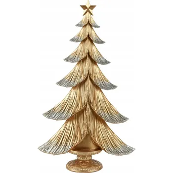 Vánoční dekorace Vánoční figurka plast zlatý vánoční stromek velký 48 cm 1 Ks