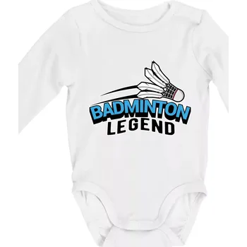 Badminton legend - Body kojenecké s dlouhým rukávem - Dlouhý r. 3-6 měs ( Bílá )