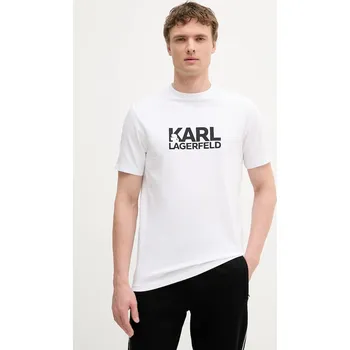 Pánské tričko Tričko Karl Lagerfeld pánské, bílá barva, s potiskem, 553235.755087 00X, vel. XXL