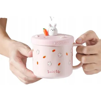 Hrnek s USB ohřívačem KERAMICKÝ Lžíce Dárek Vánoční sada KRÁLÍK