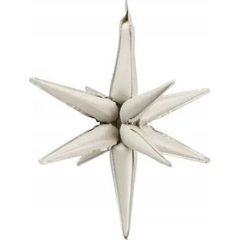 Balónek Fóliový balónek Hvězda 3D, 70 cm, béžový
