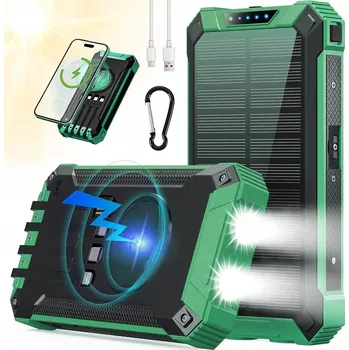 IP kamera POWERBANKA 26800MAH BEZDRÁTOVÁ 4 KABELY 3 PORTY 2 LED SVÍTILNY