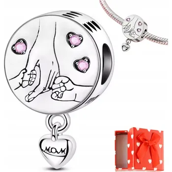 Přívěsek Přívěsek Charms máma a děti rodina charms stříbro s925 + krabička dárek