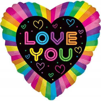 Balónek Fóliový balónek Srdce Love You 18" (45 cm)