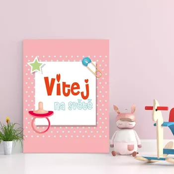 Plechová cedule Sablio Dárková cedulka Vítej na světě 3: 30x40 cm