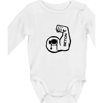 Kojenecký body Beton svaly - Body kojenecké s dlouhým rukávem - Dlouhý r. do 3 měs ( Bílá )