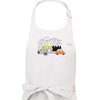 Kuchyňská zástěra S obytňákem v lese - Dámská zástěra na vaření - Univerzální velikost ( Bílá )