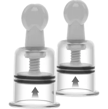 Vakuová pumpa She.E.O Nipple & Clitoral Suckers Large, sací přísavky na bradavky a klitoris