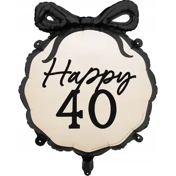 Balónek Fóliový balónek PartyDeco Happy 40, 47,5 x 45 cm