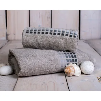 Ručník Turban na hlavu JAHU bavlna šedý