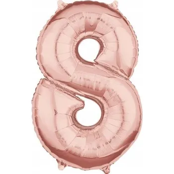 Balónek Fóliový balónek Amscan číslice 8 růžovo-zlatý 66 cm