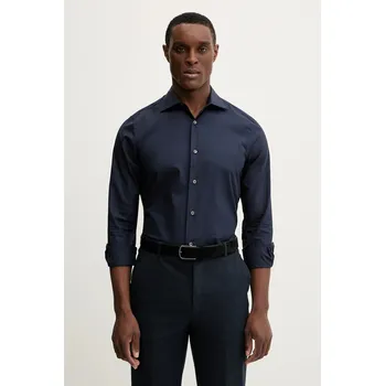 Pánská košile Bavlněná košile Paul Smith tmavomodrá barva, slim, s klasickým límcem, M1R-790Y-M00050 M1R.790Y.M00050 59X, vel. 17