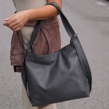 Kabelka MORANTI shopper kabelka z pravé kůže, transparentní