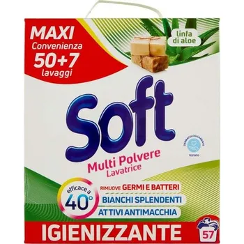 Prací prášek SOFT prací prášek s aloe vera na bílé prádlo 3,15KG 57PD IDDRZEX05636