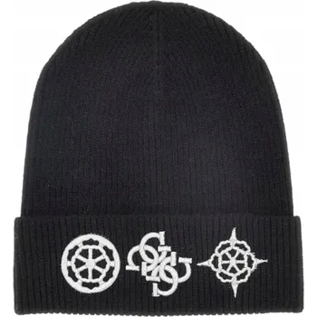 Čepice Guess čepice beanie černá, velikost L