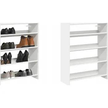 Botník Bílý botník, stojan na boty, 60x25x81 cm, materiál: dřevotříska