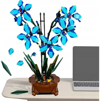 ostatní stavebnice STAVEBNICE KVĚTINY ORCHIDEJ S VÁZOU SADA KOSTEK KYTICE KVĚTIN VE VÁZE