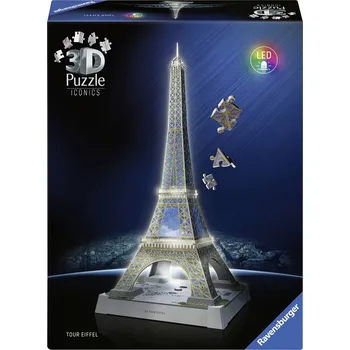 3D puzzle Ravensburger 3D Iconics Eiffelova věž noční edice 243 dílků
