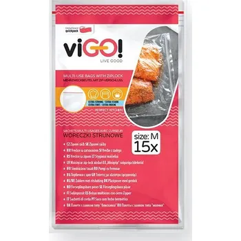 Sáček na potraviny 15x sáčky uzavíratelné 1l, 18 x 25 cm, 40µm