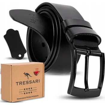 Opasek Kožený Opasek Czarny Męski 120 cm Klasyczny Ke Kalhotám Přírodní kůže Pásek