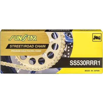 řetěz 530RRR1, SUNSTAR (x-kroužek, barva zlatá, 118 článků)