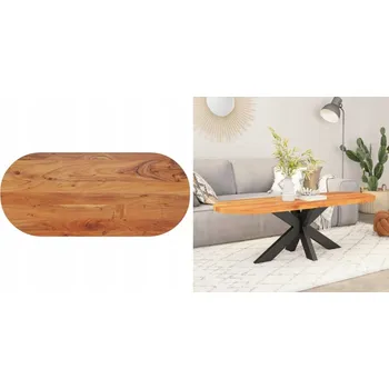 Konferenční stolek 110x50x3 cm, Stolová deska, 8 cm, masivní akátové dřevo, oválná