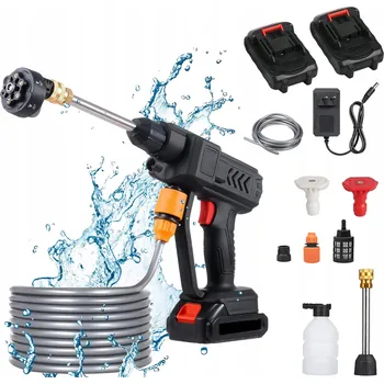 Vysokotlaký čistič BEZDRÁTOVÁ TLAKOVÁ MYČKA SE 2 BATERIEMI 7500MAH 6 V 1 PRO DOMÁCNOST A AUTO