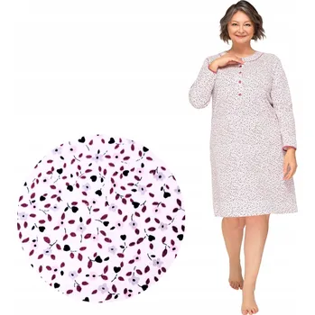 Dámská noční košile Dámská bavlněná Košile Martel , dlouhý rukáv, nad kolena noční velikost M