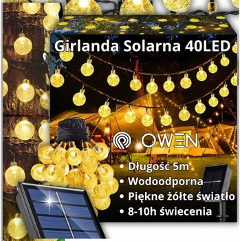Venkovní osvětlení SOLÁRNÍ GIRLANDA SVĚTELNÉ ŘETĚZY 40 LED 5M ZAHRADNÍ BALKON LED světelný řetěz