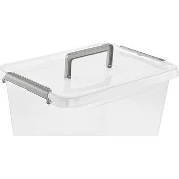 Úložný box Krabička 15,5 l plastová na kostky s víkem, organizér s insertní vložkou