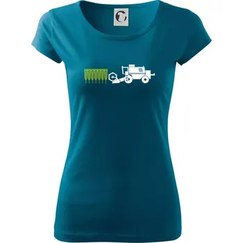 Dámské tričko Kombajn sklizeň - Dámské triko Pure - M ( Petrolejová )
