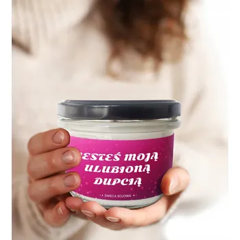 Svíčka VOŇAVÁ SVÍČKA ZE SOJOVÉHO VOSKU ZÁBAVNÝ DÁREK KE DNI ŽEN PRO ŽENY