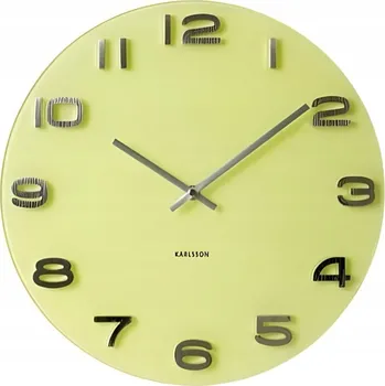 Hodiny Nástěnné hodiny VINTAGE skleněné žluté