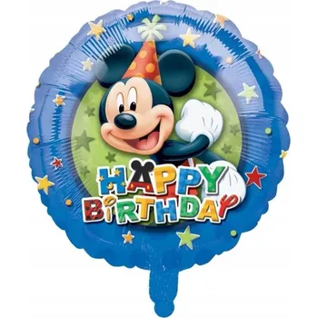 Balónek Fóliový balónek myšák Mickey k narozeninám, plnitelný heliem, 45 cm