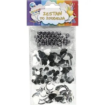 Dětské navlékací korálky Metalická stříbrná sada korálků a flitrů na zdobení 4 druhy IDDRZEX03591