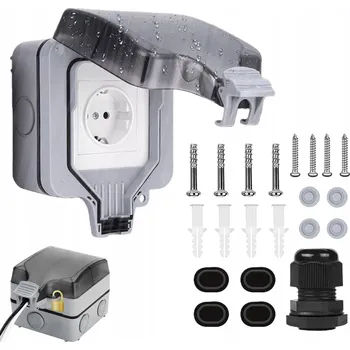 Elektrická zásuvka VENKOVNÍ ELEKTRICKÁ ZÁSUVKA ZAHRADNÍ VODOTĚSNÁ IP66 230V